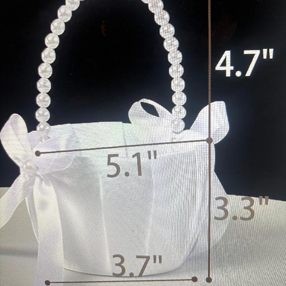 Two Flower Girl White Satin Baskets - Picture 8 of 8